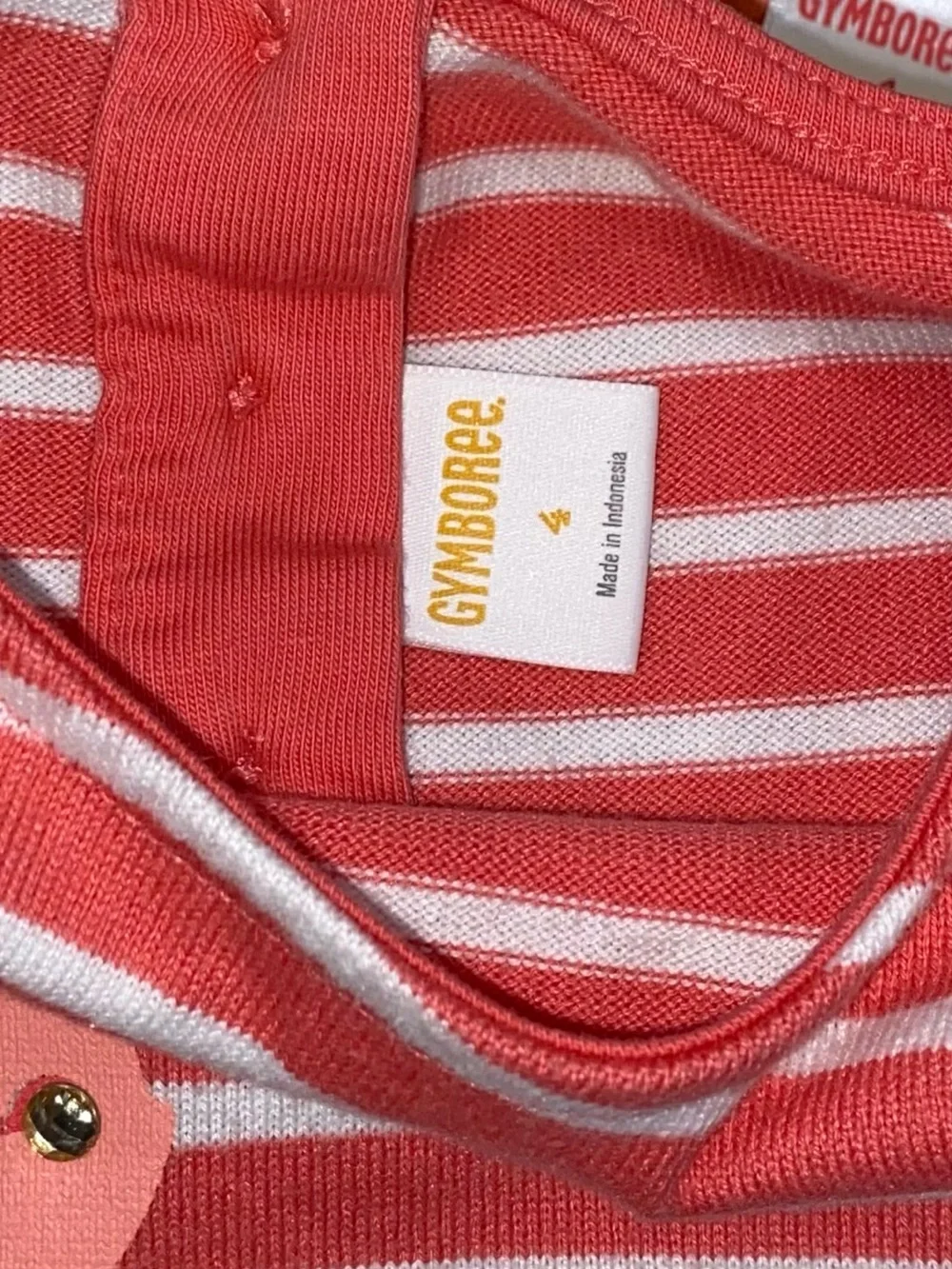 Gymboree Girls Mermaid Cove Coral and White Stripe Fish Dress Size 4